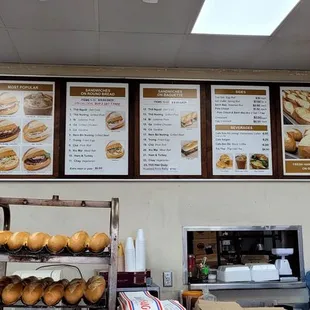 the menu of a fast food restaurant
