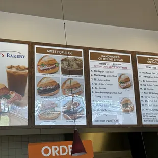 Banh mi prices/menu 09.07.24