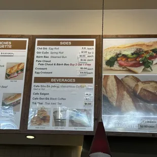 Banh mi prices/menu 09.07.24