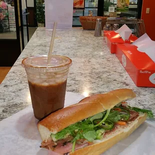 My morning breakfast. Vietnamese Special cold cut hoagie.