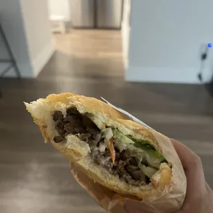 Beef banh mi! It&apos;s so good!!!