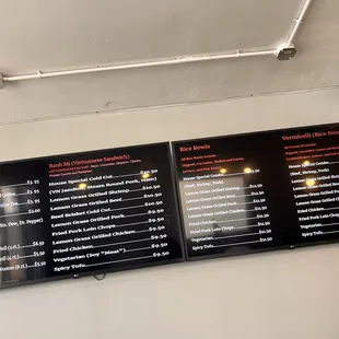 Entire menu!