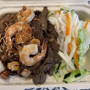 House Special Combo (Beef, Pork, Shrimp) w/ Vermicelli Noodles.