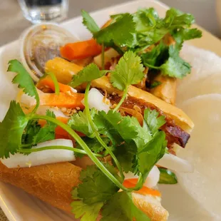 Roasted pork belly banh mi