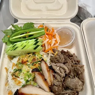 Rice plate - I asked for half chicken and half beef