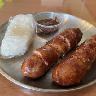 Lao sausage and sticky rice