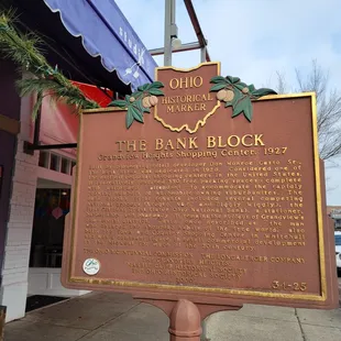 Ohio Historical Marker about the Bank Block