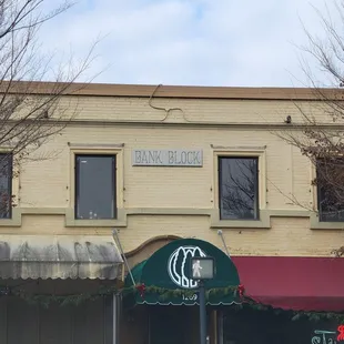 Bank Block signage on the building
