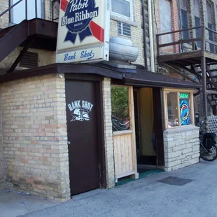 the entrance to the building