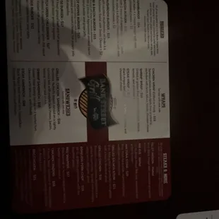Updated menu, sorry so dark, it&apos;s dark in here!