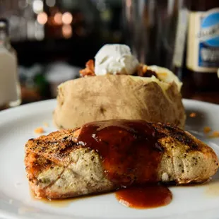 Grilled Salmon with a Bourbon sauce