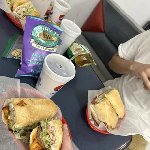 Sandwiches and chips