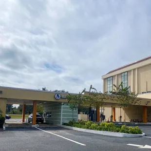 the front of the building