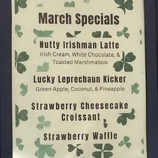 monthly &amp; holiday specials