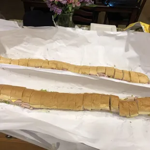 Full loaf ham and cheese and turkey and cheese