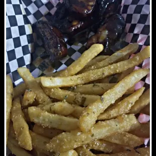 Rib Tips and French Fries