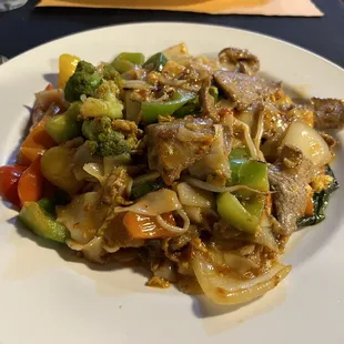 Crazy noodles with beef.