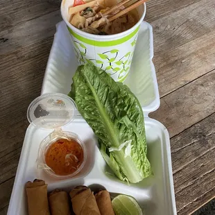 Red curry/spring rolls