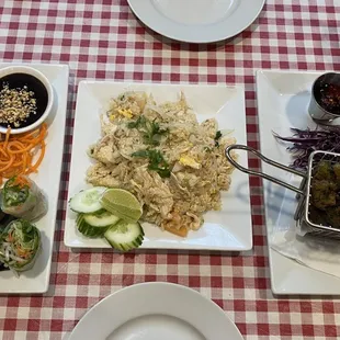 Fresh roll, chicken N8. Fried Rice Dinner, A2. Thai Veggie Dumpling