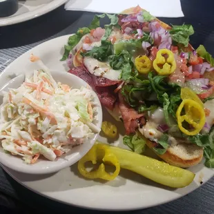 Grilled Italian Sub and coleslaw