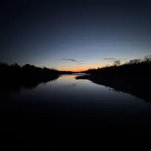 The River at Bannister Park at night.
