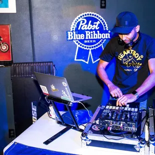 a dj at work