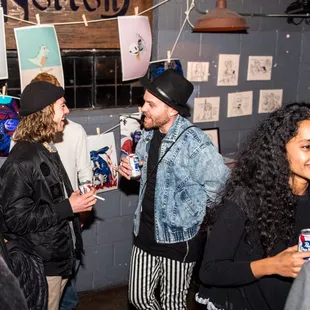 a group of people in a bar