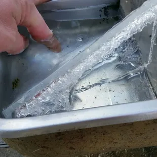 12/19/16 ice in the dog water bubbler.