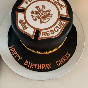a firefighter's birthday cake
