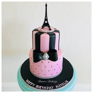 Eiffel Tower birthday cake