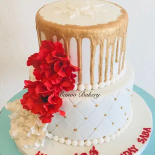 Dripping chocolate cake