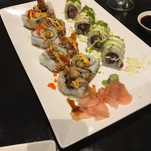 Spider roll and dynamite roll.