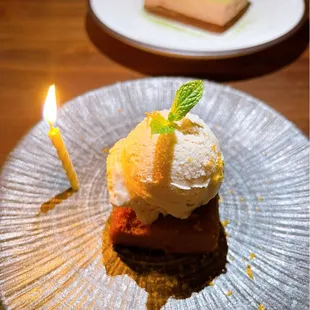 Birthday cake! Carrot cake with sorbet