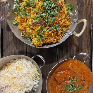 Chicken Biryani, Paneer Tikka Masala