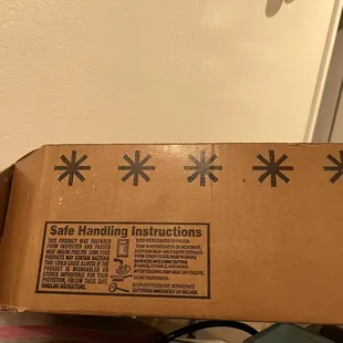 a box with instructions