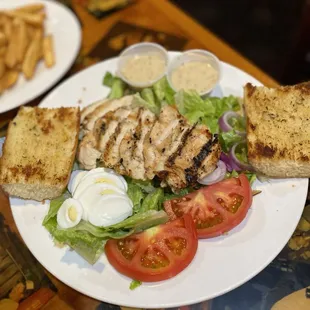 Chicken salad and fries