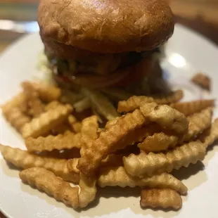 Burger and fries