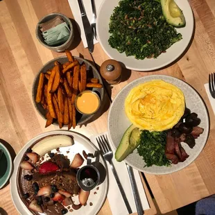 Nutella Stuffed French Toast Bowl Sweet Potato Fries Golden Folded Eggs