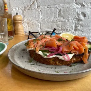 Smoked Salmon on Toast with Dill