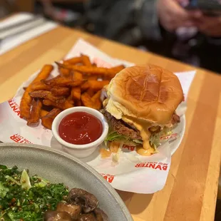 Fried Chicken Sandwich with Sweet Potato Fries
