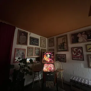 Pinball machine in the back