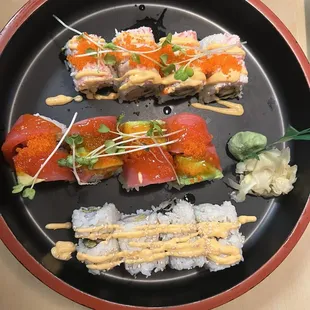 Arizona roll, Fire Alarm Roll, Spicy Yellowtail Roll