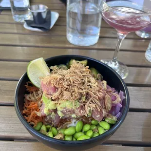 Ahi tuna poke bowl