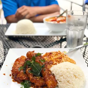 a plate of food on a table