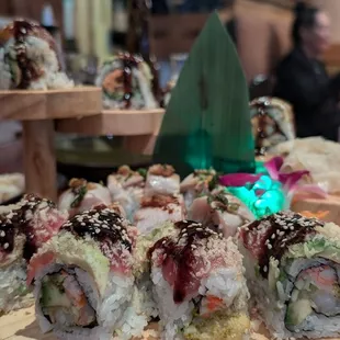 All the rolls were delicious