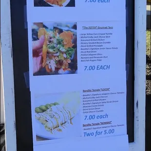 Today's menu was posted at the meet/greet counter, and offered two taco choices, along with a tamale, water and Mexican sodas.