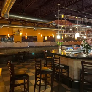 a view of the dining area