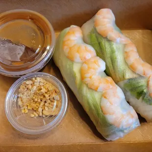 Shrimp Rolls, with Peanut sauce