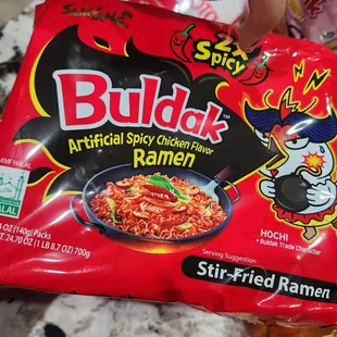 Buddak ramen noodles