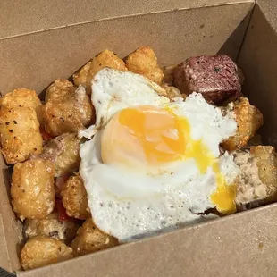 Corned Beef and Tots Bowl